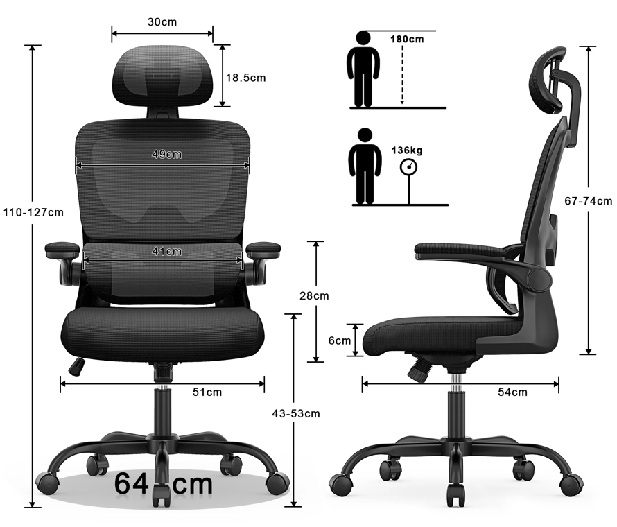 Chaise ergonomique de bureau "Renji S300"